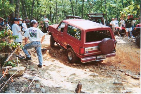 1991 Ford Bronco - Climbing Kodiak rock at Uwharrie.
