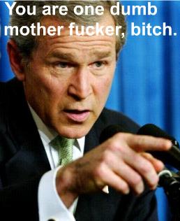 1977 Ford Mustang II - George W. Bush speaks at a podium with superimposed text and a SuperMotors logo.