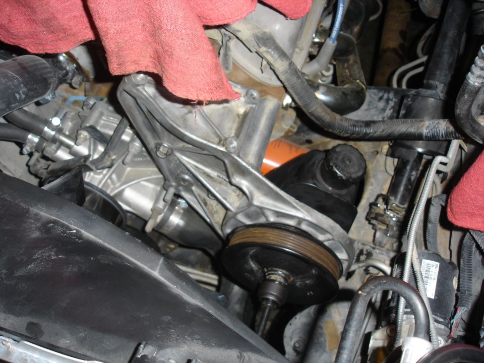 New pump and bracket installed.