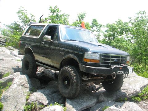 1992 Ford Bronco - This 1992 Ford Bronco navigates a rocky trail, its off-road capabilities.