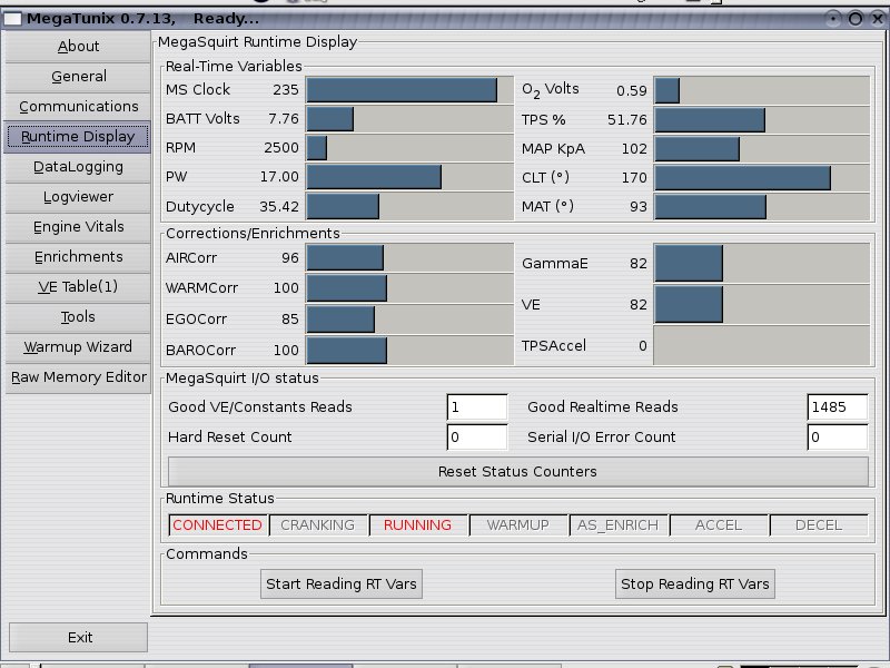 Engine running on ECU (Simulated)
