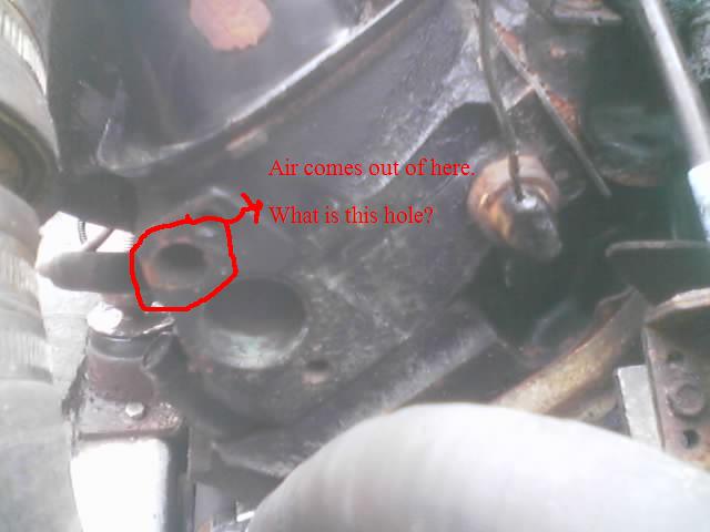 At high revs, and high temps, I think blue smoke comes from this hole.