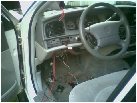 1997 Mercury Grand Marquis - Guage pod finally painted and installed. wiring on this end for the Transmission temperature guage is complete. Also, Battery, ground, and…