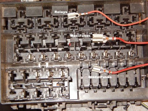 1983 Ford Bronco - The standard blade fuses and relays use similar terminals; the maxi fuses use a much larger terminal. See also: [url=https://www.supermotor…