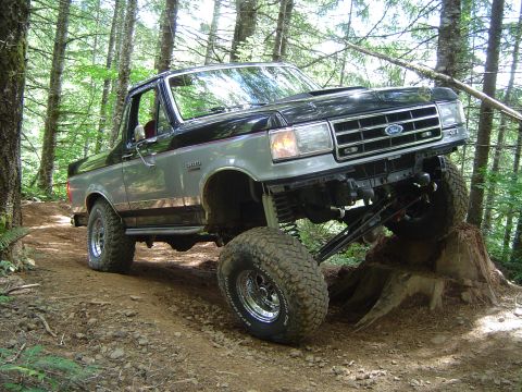 1989 Ford Bronco - Found a stump to climb on