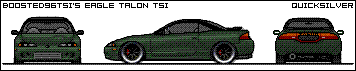 1991 Ford Probe - Three-view illustration of a 1991 Eagle Talon TSi, showing front, side, and rear profiles.