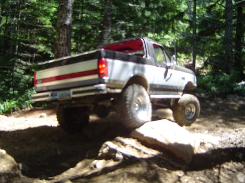 1989 Ford Bronco - This 1989 Ford Bronco navigates a challenging off-road course.