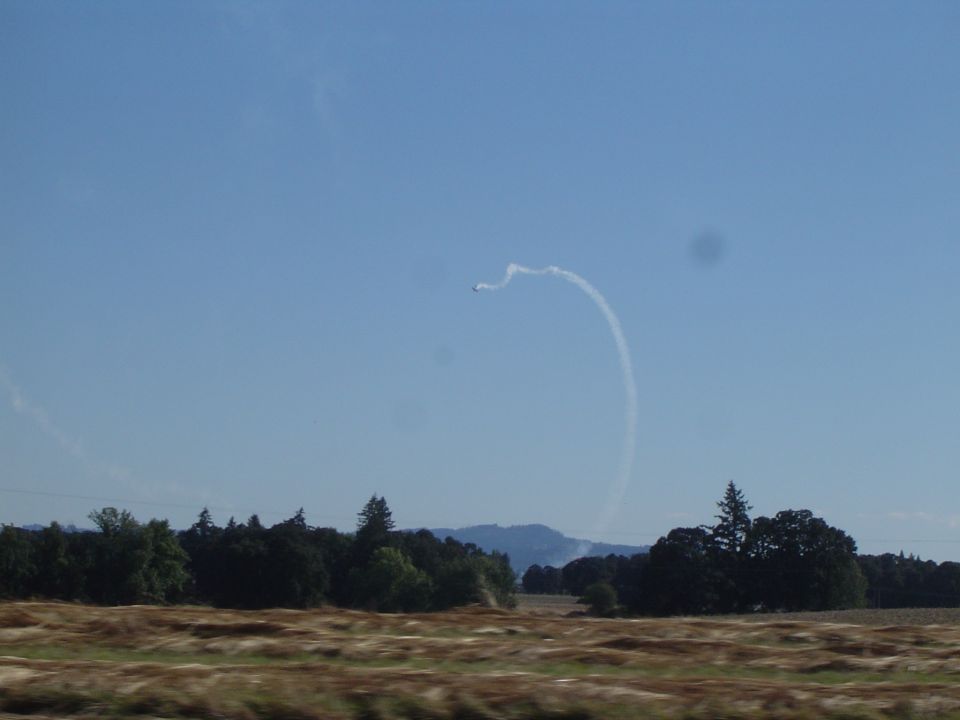 Plane stunt flying on the way home