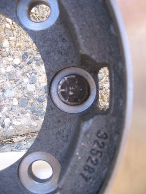 1994 Ford Bronco - backsinde of chevy rotor with for sterling lug pressed in. Note the excessive space for the shoulder that is still present when using the s…