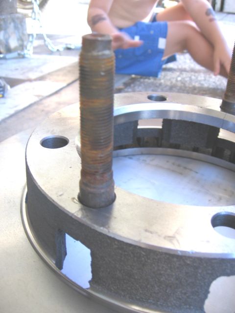 1994 Ford Bronco - sterling stud through a chevy rotor. note there is no Knurl sticking out to engage the sterling hub when the rotor is pressed on