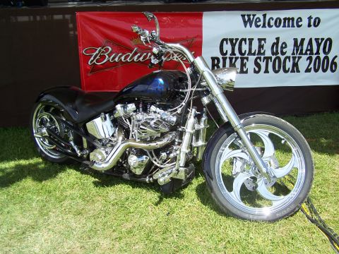 1995 Ford Probe - A custom motorcycle is displayed at the CYCLE de MAYO BIKE STOCK 2006 event.