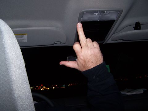 1995 Ford Probe - Someone is unhappy with the view from inside the car at night.