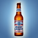 1991 Ford Bronco - A single bottle of Bud Light is shown with water droplets on its surface.