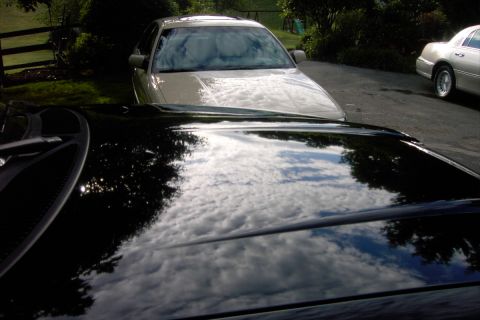 1996 Mercury Grand Marquis - Two cars are parked in a driveway, one is a 1996 Mercury Grand Marquis.