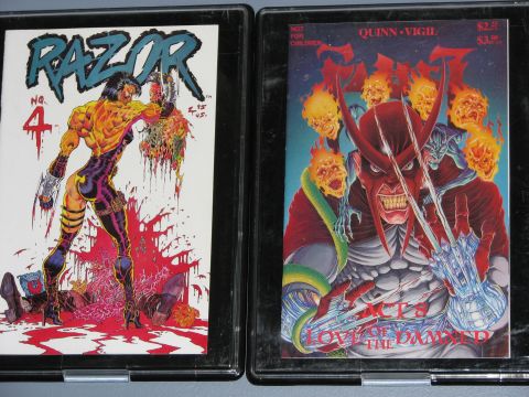 1991 Ford Bronco - Two comic books, 'Razor' and 'Acts of the Damned', are displayed in protective sleeves.