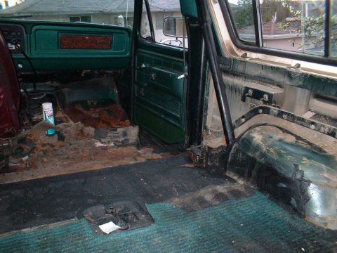 1979 Ford Bronco - Interior recently gutted out to check out rust.