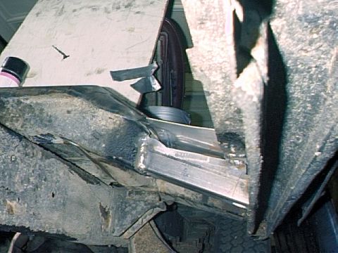 1979 Ford Bronco - Driver's Side - Looking up to body crossmember and floor.