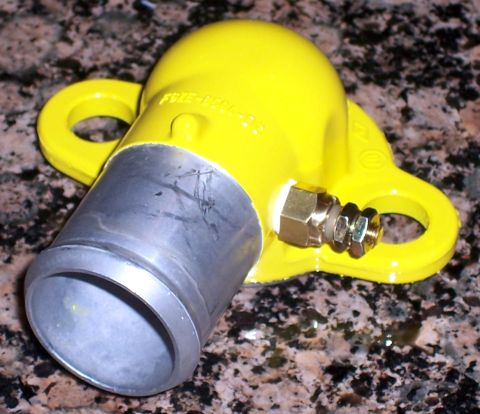 2002 Ford Mustang - Temp sending unit tapped into thermostat housing. Side view
