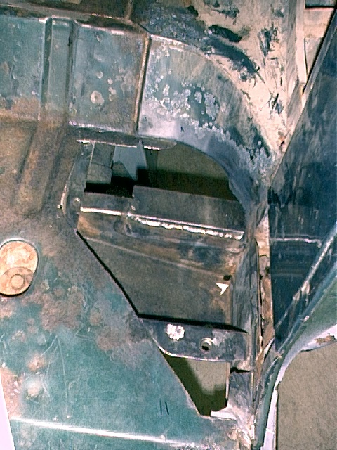 1979 Ford Bronco - Driver's side, rollcage crossmember repaired.