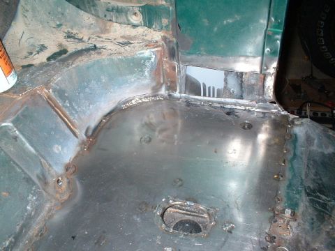 1979 Ford Bronco - Driver's side B-Pillar - before repair.