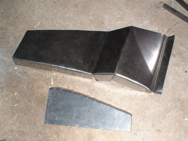 Sheetmetal panels (18 gauge) I made for the repairs (door jamb & B-Pillar).