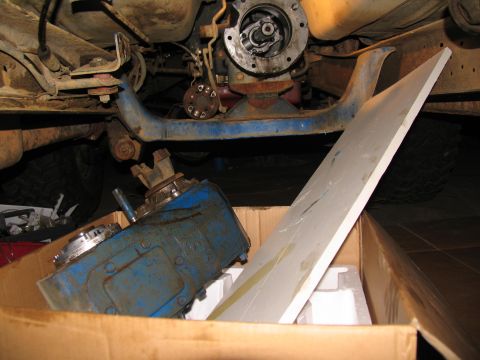 1978 Ford Bronco - Transfer case and frame parts are visible, possibly from a 1978 Ford Bronco.