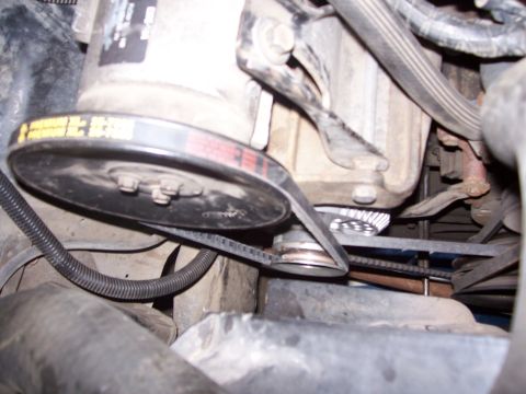1986 Ford Bronco - All hooked up from the top. I had to get an extended belt for the air pump. I asked for 2 inches if I remember correctly. 1 or 1.5 probably…