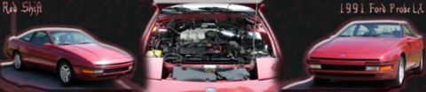1991 Ford Probe - This image shows a 1991 Ford Probe LX, with its front end and engine bay visible.