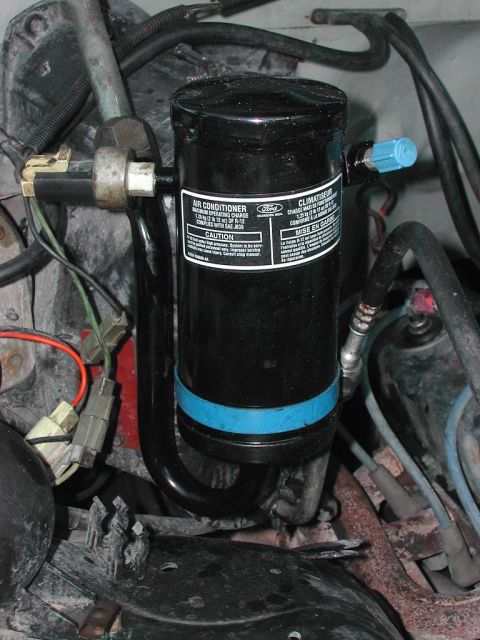1985 Ford Bronco - Now I put the new accumulator ($49.99) on and also the new orifice tube ($2.95) in the bottom tube of the evaporator. Next I checked all th…