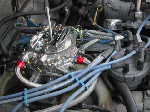 1985 Ford Bronco - I had to extend fuel line to right side and extend PCV to front of carb