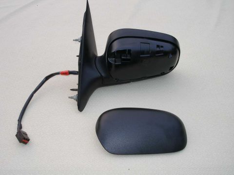 2001 Ford Crown Victoria - A detached car side mirror assembly and its cover plate are shown against a neutral background.