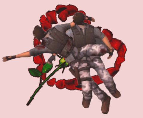 1969 Ford Mustang - A graphic depicts two figures in tactical gear engaged in a struggle, superimposed over a stylized red rose.