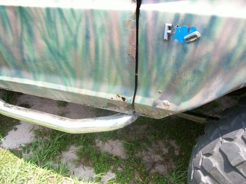 1990 Ford Bronco - This Ford F-150 features a camouflage paint job and a chrome step bar.