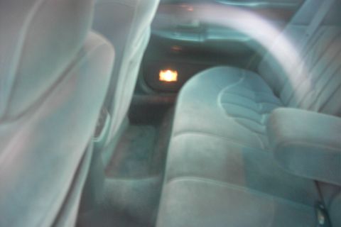 1996 Mercury Grand Marquis - Interior view of car seats and door panel with illuminated courtesy light.