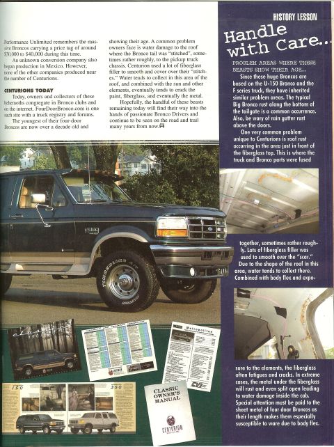 1993 Ford C-350 (Centurion Conversions) - A 1992-1996 Ford Bronco is shown in a three-quarter front view.