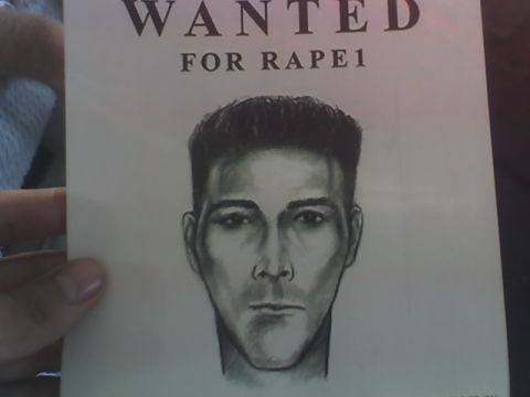 1995 Ford Probe - A sketch of a man's face is shown on a wanted poster with text above.