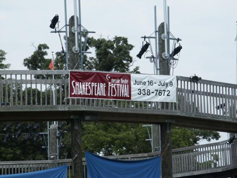 2001 Mercury Grand Marquis - Banner advertises the Shakespeare Festival, held June 16-July 9, with a phone number for inquiries.