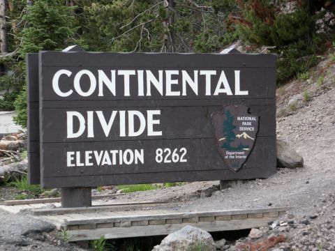 2001 Mercury Grand Marquis - A sign marks the Continental Divide at an elevation of 8262 feet.