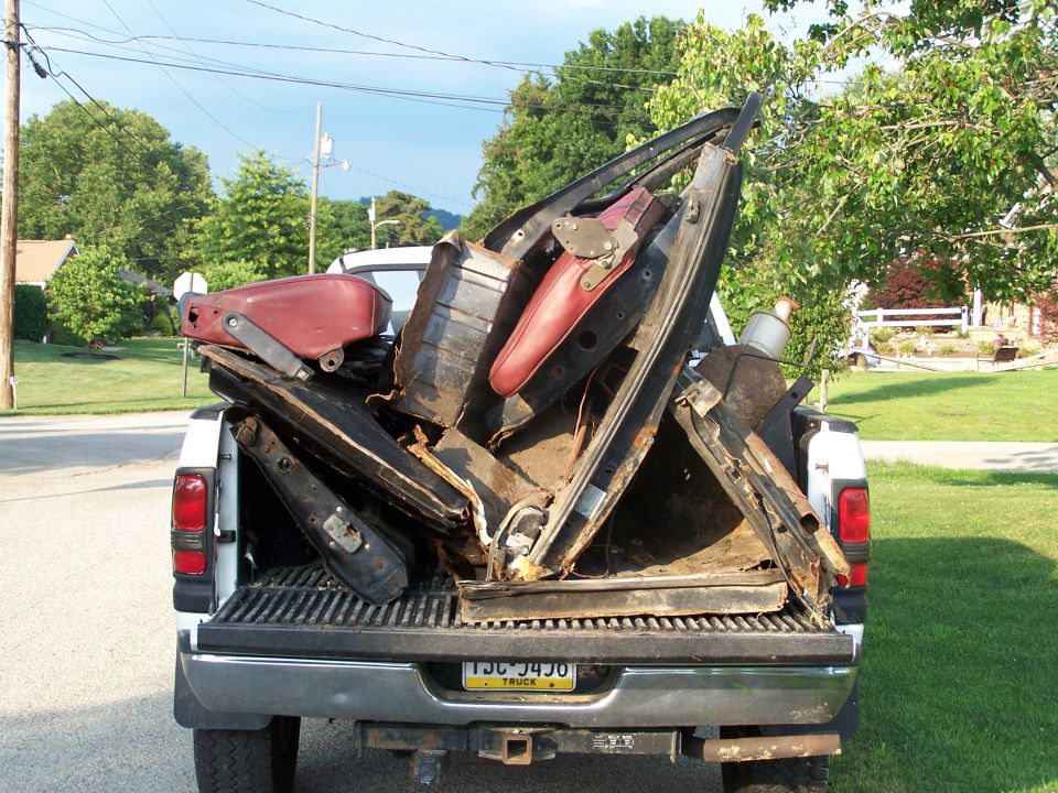Here is the scrap packed in the back of my Dodge