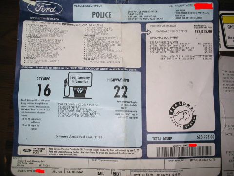 2001 Ford Crown Victoria - That's some depreciation right there....