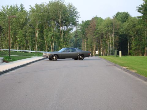 1991 Ford LTD Crown Victoria - A 1977 Ford LTD sedan is seen from the side on a paved road with trees lining the background.