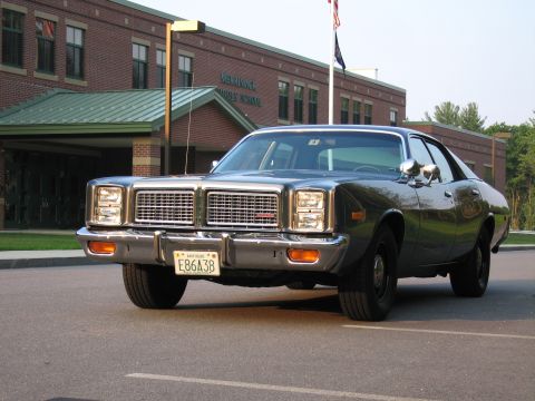 1991 Ford LTD Crown Victoria - This 1977 Dodge Monaco sedan is parked in front of Merrimack Middle School.