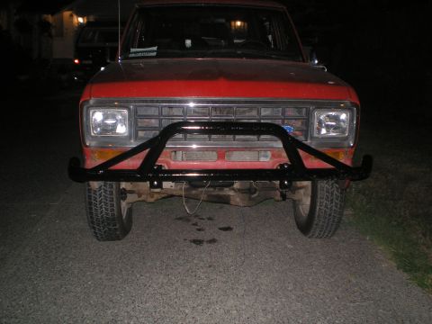 1985 Ford Bronco II - Front view of a red 1985 Ford Bronco II equipped with a black bull bar.