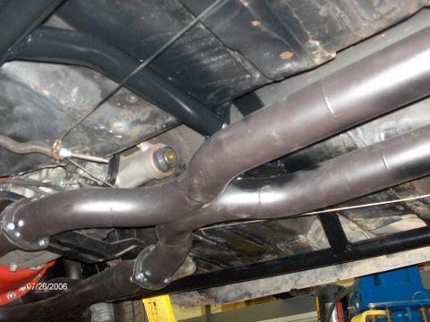 1966 Ford Fairlane - Drive shaft loop and cross brace are welded as part of the subframe connectors. Awesome fabrication by Bob.