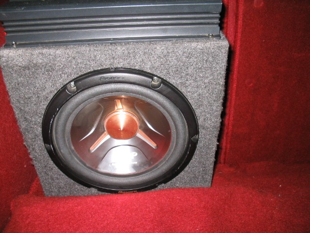 TS-W1041C Pioneer Premier 10 " Subwoofer
- Walmart 10" Subwoofer Box
- Located In Trunk 
- RMS 400W
- Peak 800W
- 18-2,500Hz 
- 4 ohm