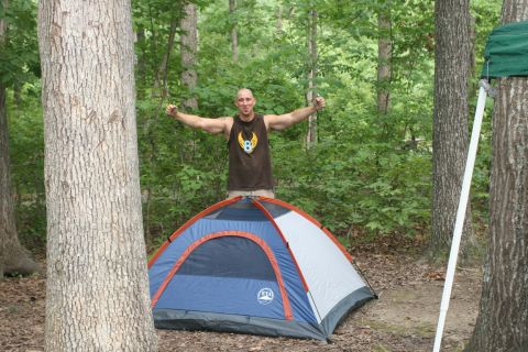1990 Ford Bronco - Johnski and his miniture tent.