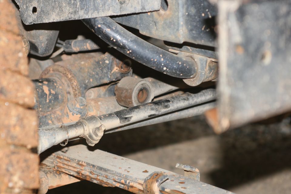 A jeep that was with us managed to sheer off his lower track bar mounting bolt.