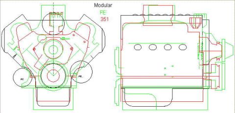 2000 Ford Crown Victoria - Engine Comparison Overlay 351W, FE(big block), Modular 4.6