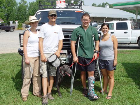 1996 Ford Bronco - Me and my wife and my buddy Kevin and his wife Jo. Yeah, gimpy wheelin'!