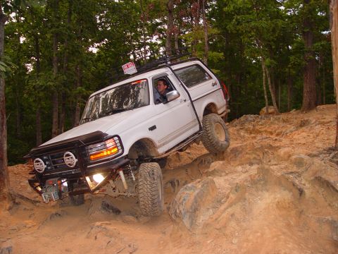 1996 Ford Bronco - This 1996 Ford Bronco navigates a challenging off-road course.